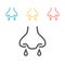 Nose thin line icon. Modern vector illustration of allergy symptom.