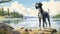 Nostalgic Adventure: Great Dane Puppy By The Yukon Shores