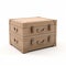 Nostalgic Atmosphere: 3d Render Of Brown Boxes On White Background