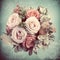 Nostalgic bouquet with vintage roses and lace. Mother\\\'s Day Flowers Design concept