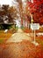 Nostalgic Bridge autumn leafes green red laa an der Thaya