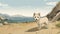 Nostalgic Children\\\'s Book Illustration Of Akita Puppy On Nunavut Shores