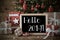 Nostalgic Christmas Tree With Hello 2019, Snowflakes, Gifts