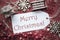Nostalgic Decoration, Label With Text Merry Christmas