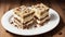 Nostalgic Delight Pecan Ice Cream Sandwich on Graham Crackers.AI Generated