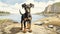 Nostalgic Doberman Pinscher Puppy Illustration On Nunavut Shores