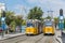 Nostalgic Historic Yellow Tram in Budapest