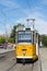 Nostalgic Historic Yellow Tram in Budapest