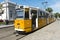 Nostalgic Historic Yellow Tram in Budapest