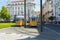 Nostalgic Historic Yellow Tram in Budapest