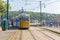 Nostalgic Historic Yellow Tram in Budapest, Hungary