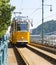 Nostalgic Historic Yellow Tram in Budapest, Hungary