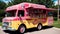 Nostalgic Ice Cream Truck for National Ice Cream Cone Day.AI Generated