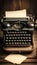 A nostalgic image of an old-fashioned typewriter on a wooden desk with a blank paper, evoking a sense of creativity and history