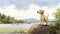 Nostalgic Labrador Retriever Illustration By The Shores Of Ontario