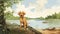 Nostalgic Labrador Retriever Puppy Desktop Wallpapers