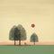 Nostalgic Minimalism: A Serene Journey Through The Grassy Field