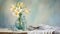 Nostalgic Romanticism: White Lily And Bottles On Table