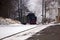 Nostalgic steam train in winter