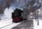 Nostalgic steam train in winter