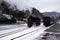 Nostalgic steam train in winter