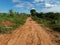 Not asphalted road in in the region of Chapada Diamantina Protected Area, Bahia, Brazil.