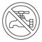 Not drinkable water, prohibition sign. Do not drink water, sign. Tap icon. Faucet forbidden icon. Thin line symbol. Vector