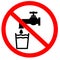 Not drinkable water on white background. Do not drink water sign. flat style