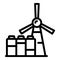 Not environmentally friendly wind turbine icon outline vector. Eco technology