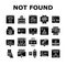 Not Found Web Page Collection Icons Set Vector