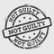 Not Guilty rubber stamp isolated on white.