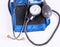 Not isolated sphygmomanometer with blue cuff.