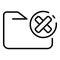 Not protected folder icon, outline style