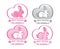 Not tested on animals vector icon set. Hand drawn rabbit sign. Cruelty free, natural cosmetic products