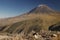 Not typical view of active volcano Misti