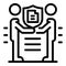 Notary agreement icon, outline style