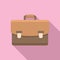 Notary briefcase icon, flat style