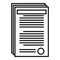 Notary documents icon, outline style