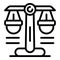 Notary judge balance icon, outline style