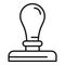 Notary metal stamp icon, outline style