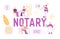 Notary Professional Service Concept. People Visit Lawyer Office for Signing and Legalization Documents