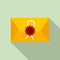 Notary testament letter icon, flat style