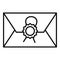Notary testament letter icon, outline style