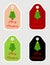 Note of cute christmas tree label illustration. Memo, paper, kindergarten, name tag, kid icon. Mery Christmas