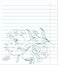 Note paper with floral sketch