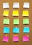 Note paper sticky notes on wood