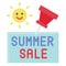 Note with push pin icon, Summer sale related vector