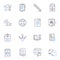 Note-taking tools line icons collection. Evernote, OneNote, Google Keep, Notion, Simplenote, Bear, Roam vector and