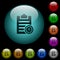 Note timer icons in color illuminated glass buttons