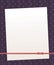 Note white sheet on a dark purple background with vertical and horizontal stripes and round circles red pearl line bow vector retr